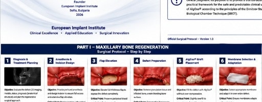 AlgOss clinical protocol — maxillary bone regeneration eight-step workflow