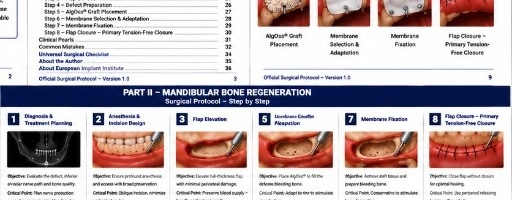 AlgOss clinical protocol — mandibular bone regeneration eight-step workflow