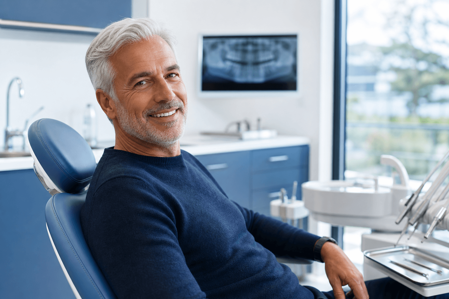 Patient with restored confidence after corrective implant care